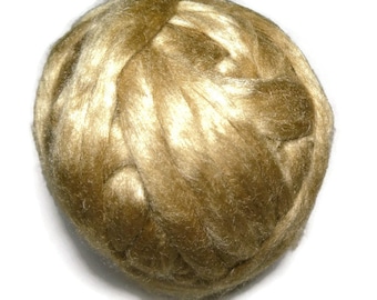 Royal Natural Golden Muga Silk Roving, 1 oz (28g) Gold