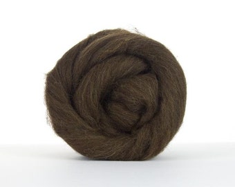 Corriedale  Wool Roving, Color: Brown