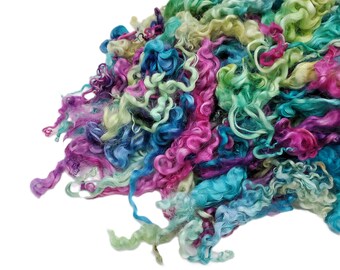 1oz,  Prime  Lincoln lamb wool lock , 5 inch,  hand-dyed  ADF-9