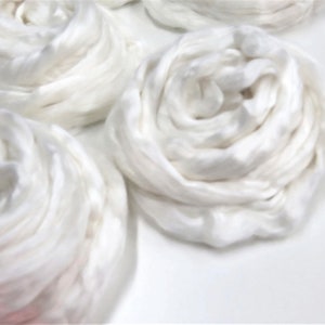 New! White Eri Silk Roving, for paper making, felting and spinning.