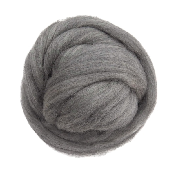 Natural Corriedale  Wool Roving, Gray