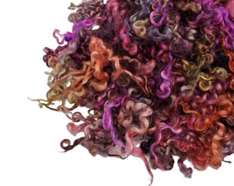 1oz, Prime Wensleydale wool locks, color: Pink Mix,  ADF-23