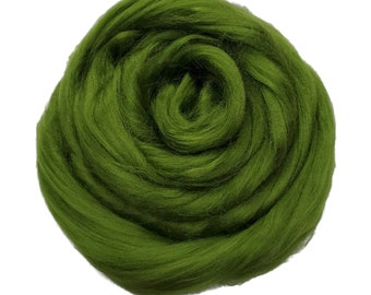 Viscose Fiber for felting ,spinning, paper making and art batts . color: Ivy