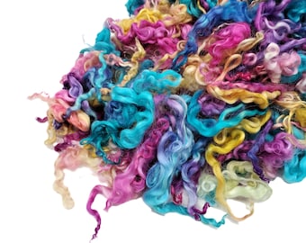 1oz,  Prime  Lincoln lamb wool lock , 5 inch,  hand-dyed  ADF-4