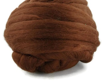 Superfine merino wool roving , Color: Chocolate