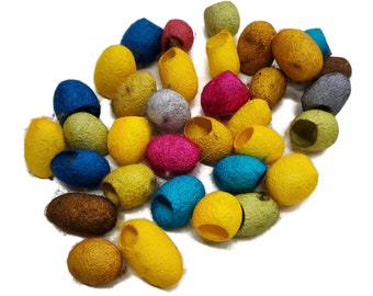 20  Hand dyed Silk cocoons