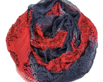 Silk chiffon fabric scarf for nuno felting  , 14X92 inches  (SCA-25)