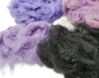 Super Soft Pulled Silk Cloud fiber Palette Kit, Black / Purple shades