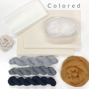 Pillow weaving kit intermediate / Woven pillow kit / Large weaving loom with yarn and accessories / DIY kit / Textured cushion image 5