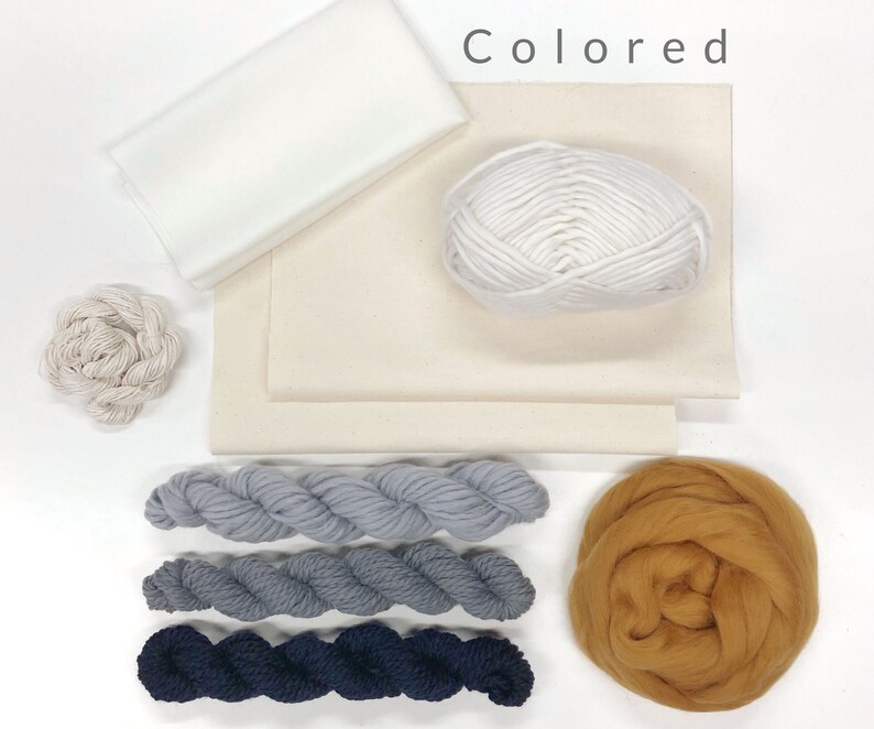 Pillow weaving kit intermediate / Woven pillow kit / Large weaving loom with yarn and accessories / DIY kit / Textured cushion image 5