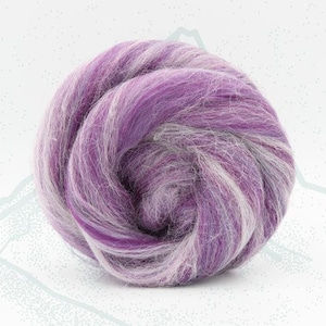 New! Blended Merino Alpaca Superfine merino wool roving mix 2oz or 4 oz, color: Monte Viso Purple