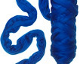 Merino wool roving 19 microns, Color: Brilliant Blue