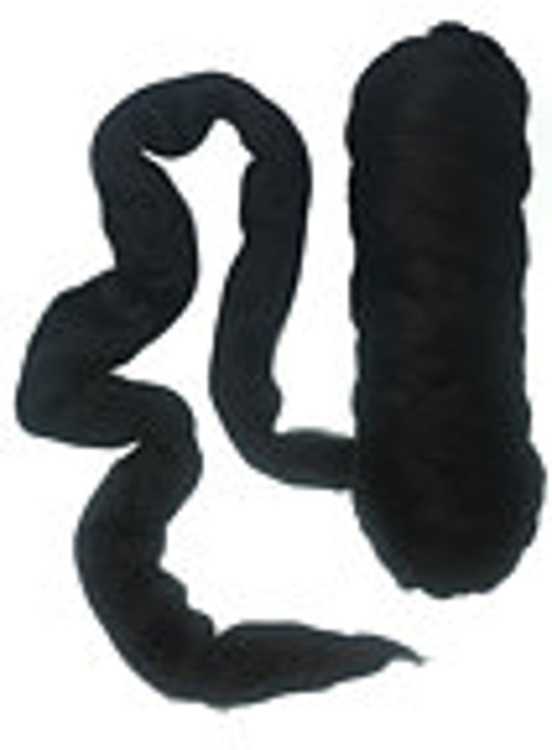 Black merino wool roving 19 microns,Black image 1