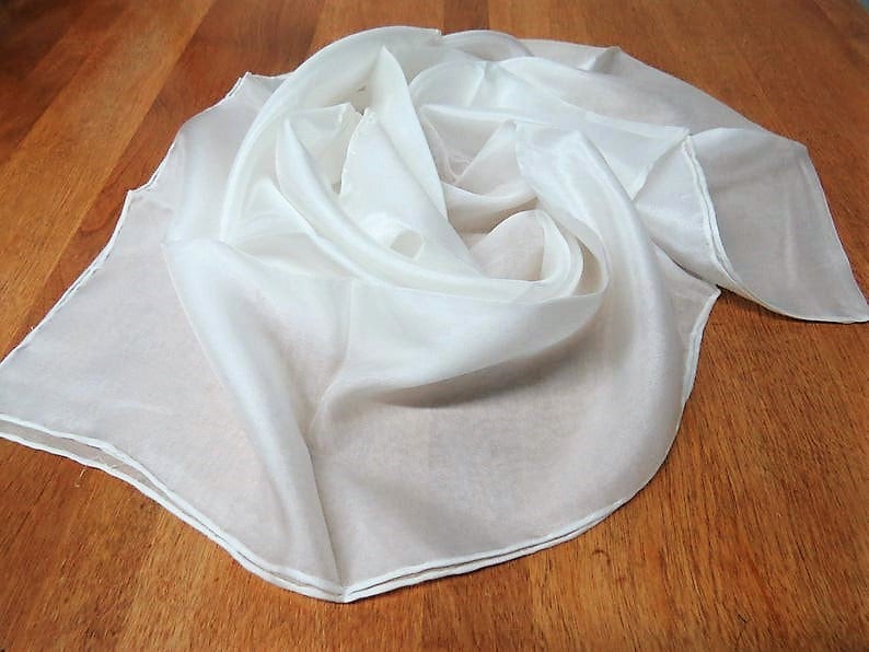 Hand rolled hemmed silk chiffon scarf for nuno felting color: | Etsy
