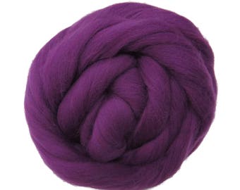 SALE! 21.5mic Merino Wool Roving , Color: Purple Rain