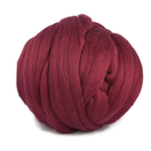 Merino wool roving 19 microns, ,Color: Soft fruit