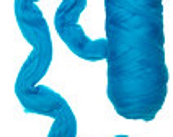 Merino superfine wool roving 19 micron: Turquoise Blue