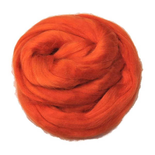 Viscose Fiber for felting ,spinning, paper making and art batts . color: Marigold