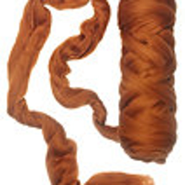 Mecha de lana merino superfina de 19 micras, color cobre.