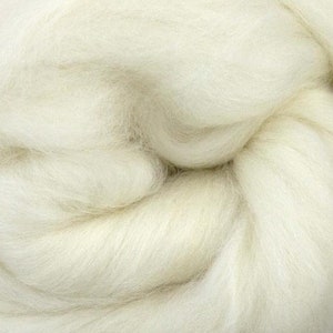 Pure White Cashmere roving  Natural Undyed  , color: Natural White