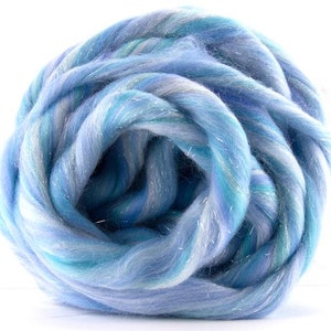 New! Blended Glitter Superfine merino wool roving 4 oz, Fairy tale collection , color: Worth melting For