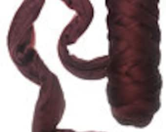 Superfine Merino wool top 19 microns, Wine Red