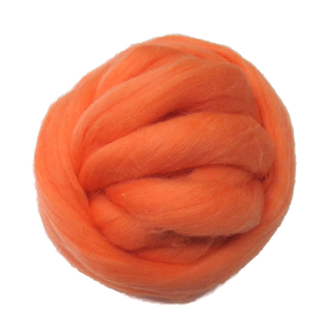 SALE 21.5mic Merino Wool Roving Color Tangy Orange Etsy
