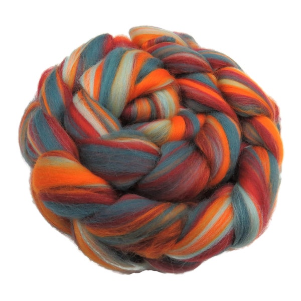 New! Blended  Merino wool roving,  2oz or 4oz, color: Fire and Ice