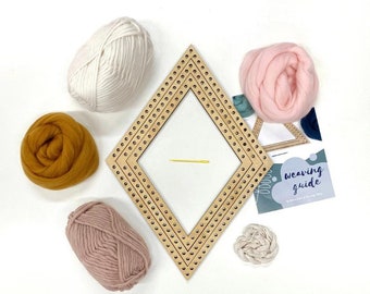 Creative Weaving Kit for beginners / Woven wall hanging diamond kit / DIY weaving set / Weaving yarn & material / Craft DIY / Christmas gift