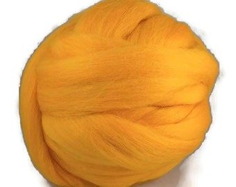 Superfine wool roving,  19 microns ,Colour: yolk