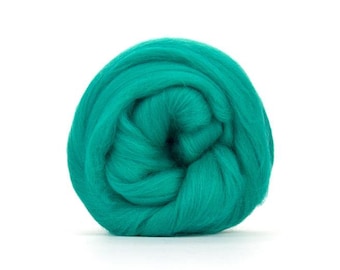 SALE! Superfine Merino 64s Wool Roving , Color: Jade