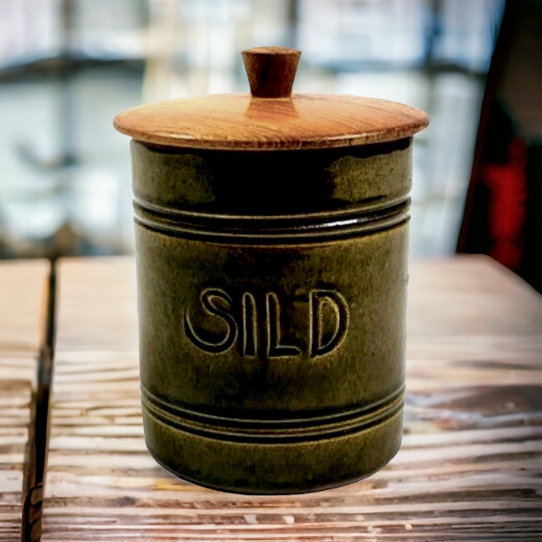 Rare Mid Century Modern Lidded Jar. Törebod Vintage Herring Jar. 1960s