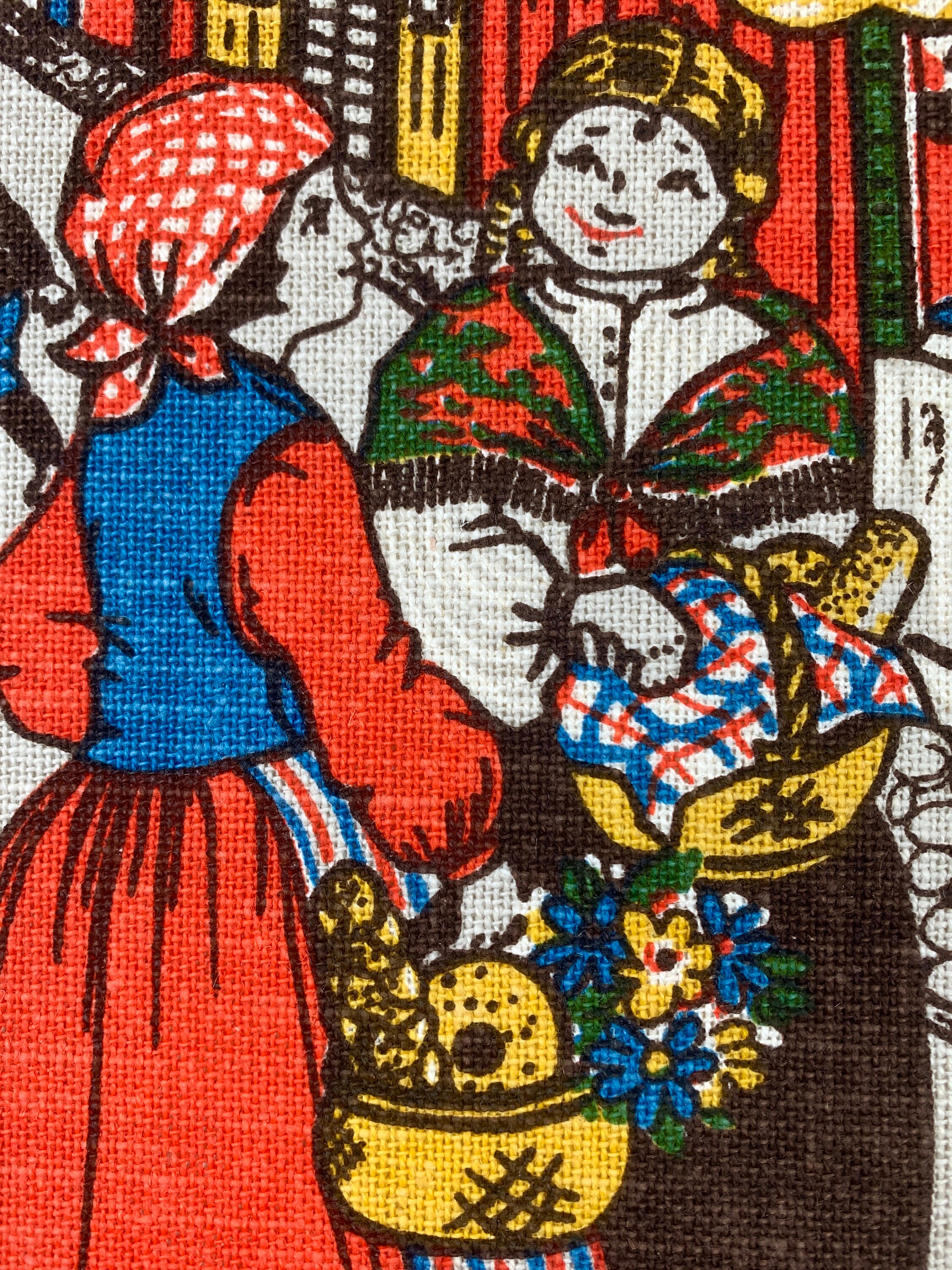 ヴィンテージ スウェーデン タペストリー 壁掛け: Bodil Wallman Folk