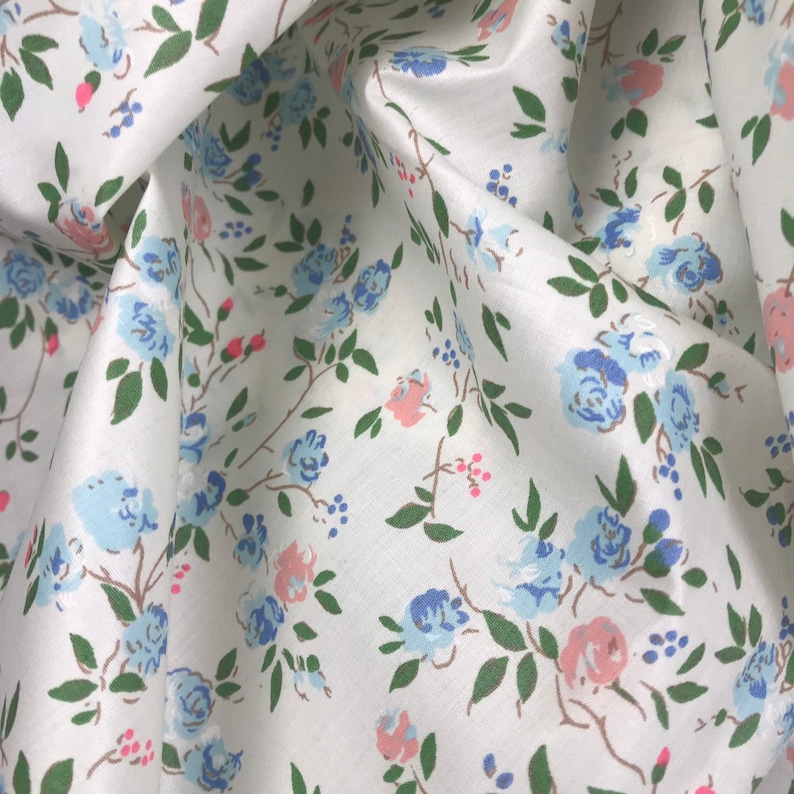70s vintage fabric Swedish Mod retro pattern Floral print Yellow pink Scandinavian design Hippie Flower power unused
