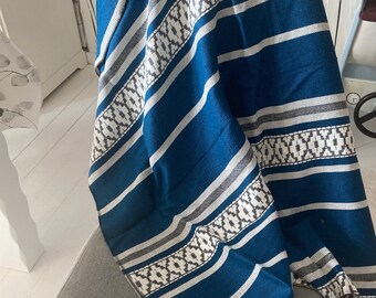 Swedish vintage cloth・* ② 120×130 Vintage Swedish Woven Fabric: Deep Blue Scandinavian Textile - Etsy