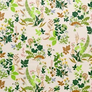 Vintage floral fabric Scandinavian design curtains fabric Toni Hermansson botanical print Almedahls new print Sewing Cotton By the yard