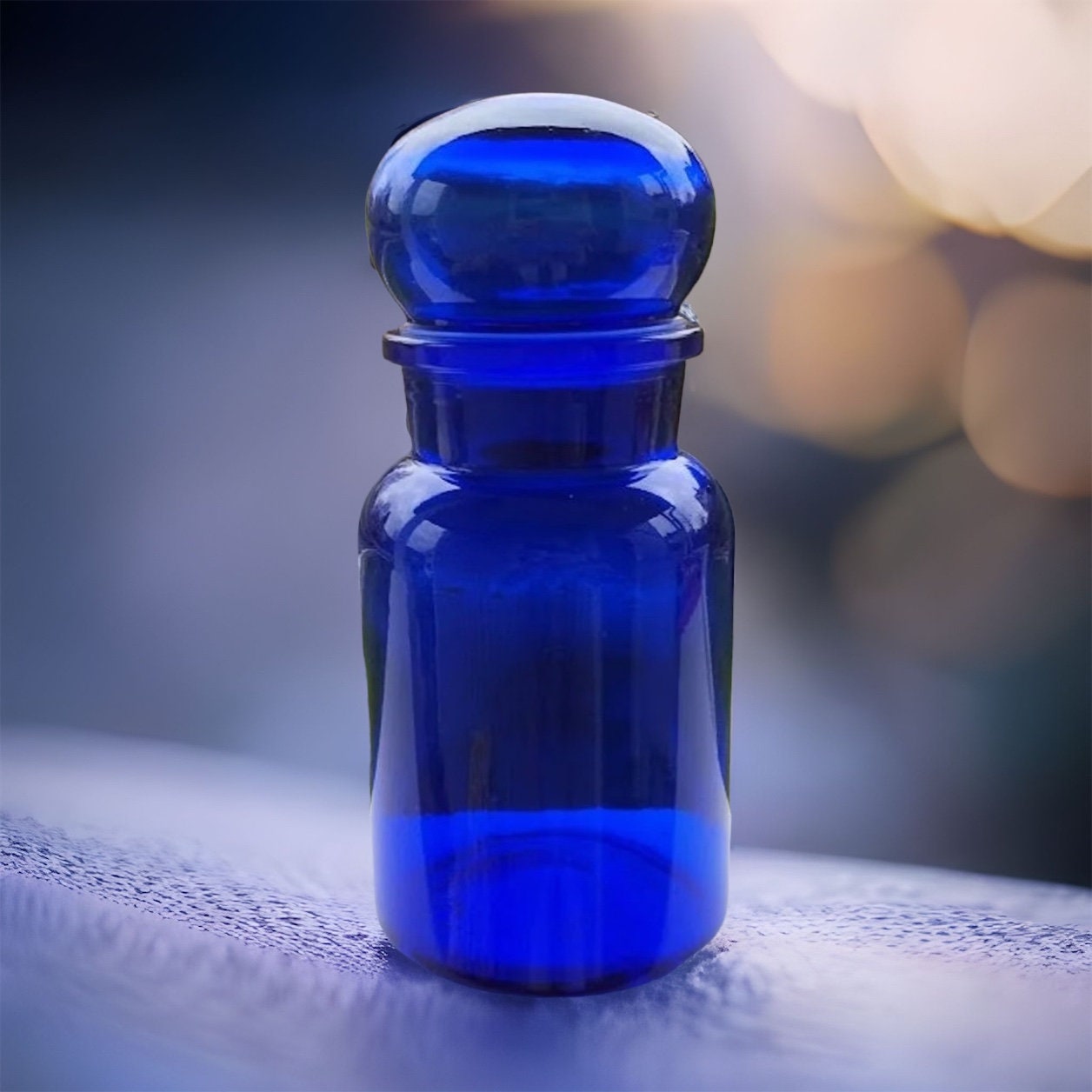 5L ou 2L poignée bouteille verre bleu, fleur de vie, pichet deau, carafe,  énergie -  France