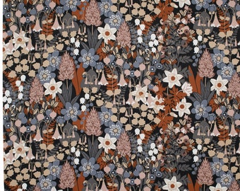 Swedish Floral Print Fabric: Retro Scandinavian Design by Märta-Lena Bjerhagen