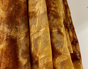 Stunning Swedish floral fabric embroidered mesh fabric Earth burned tones, sewing, decoration, crafting. 2.3 yards.