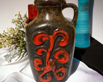 ton＊　Fat Lava Strehla社 チャコールブラウンの花瓶 ton＊様専用 Fat Lava Strehla社 チャコールブラウンの花瓶
