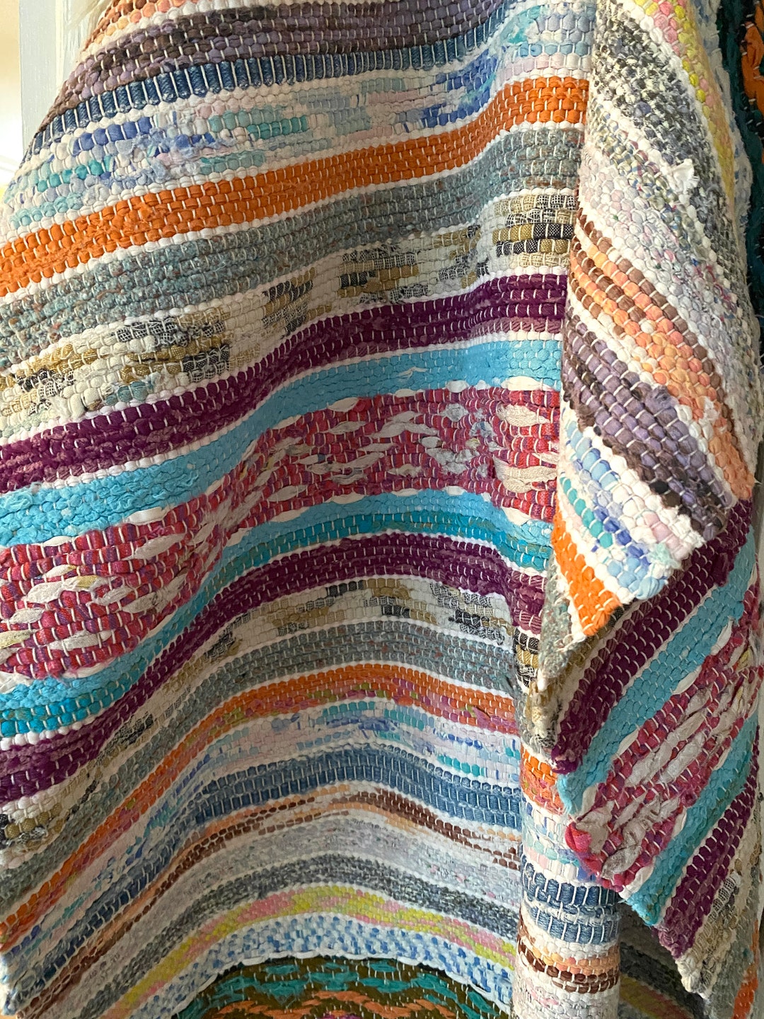 Modern Rag Colours Midcentury Modern Vintage Woven Rag Rug Scandinavian Handwoven Carpet ...