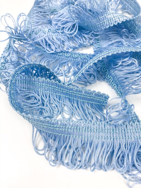 Vintage Upholstery Fringe Trim Light Blue Looped Edging Trim. Etsy