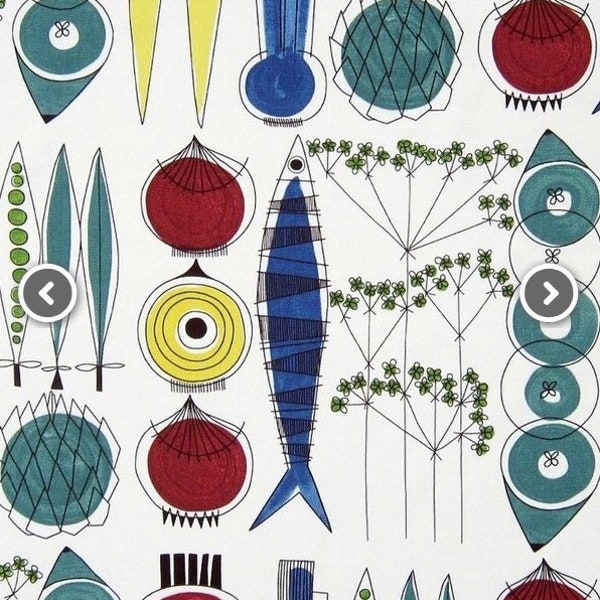 Swedish Picknick fabric Marianne Westman Picnic Scandinavian fabric mid century modern design Cotton upholstery fabric