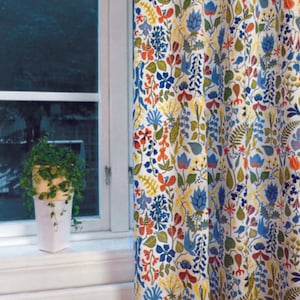 Swedish 50s textile Stig Lindberg Herbarium vintage fabric mid century modern fabric linen scandinavian floral design