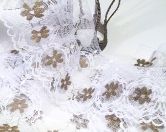 White vintage lace trim retro floral lace fabric veil trim retro floral lace wedding decor