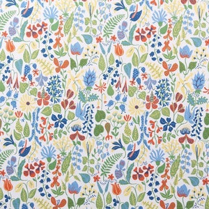 Swedish 50s textile Stig Lindberg Herbarium vintage fabric mid century modern fabric linen scandinavian floral design