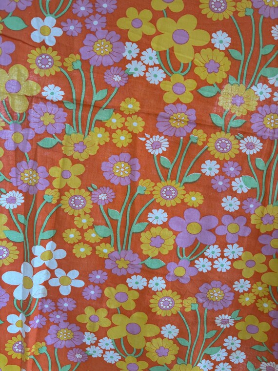 アンティーク雑貨 MAC Super Vintage Fabric 70s Vintage Fabric, 70s Fabric New Unused, Retro Fabric, Purple