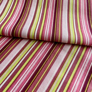Striking Multicolored striped fabric cotton Pink and green Sabina Reinhart Quilting fabric Crafts Sewing Stripes Medium weight Crafting