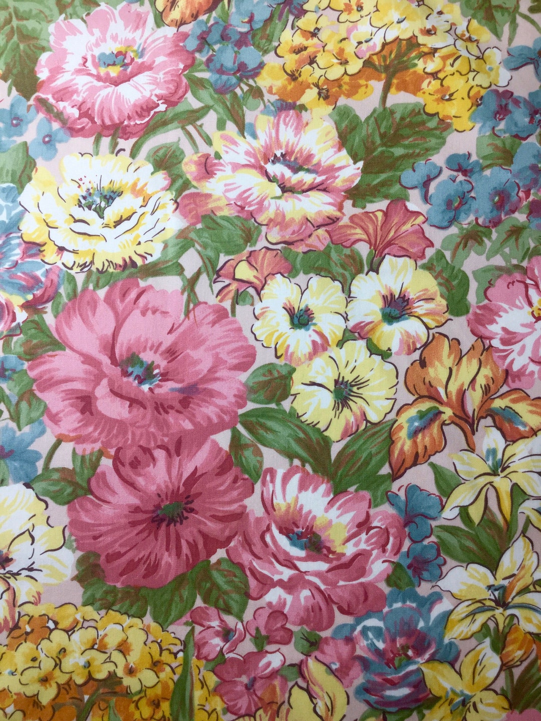 Vintage Retro Window Valance Curtain. Floral Print Vintage Etsy