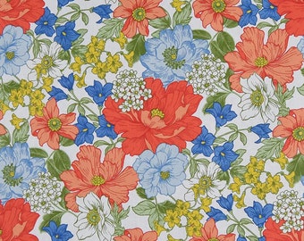 Retro floral print style fabric New vintage inspired 60s-70s Flower Power Fabric for Retro Enthusiasts & DIY Crafters Sewing Quilting